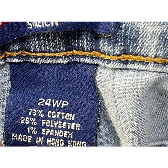 LA Blues Stretch Jeans Light Wash Distressed 5-Pocket Size 24 WP - Picture 8 of 9